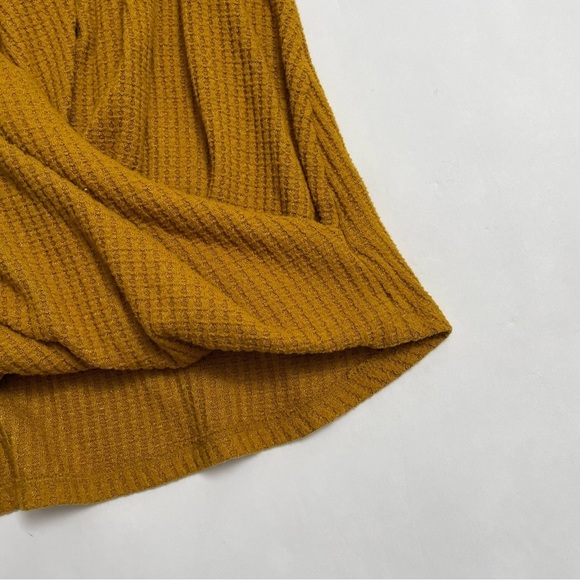 ANTHRO AKEMI + KIN waffle knit wrap long sleep top - Picture 2 of 5